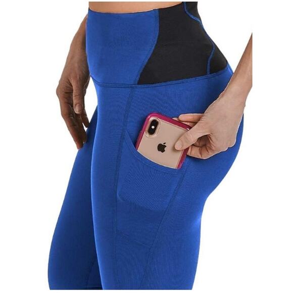 TOMMIE COPPER Women's Lower Back Support Capri Leggings, Cobalt Blue, 2XL, NWT - Picture 1 of 5